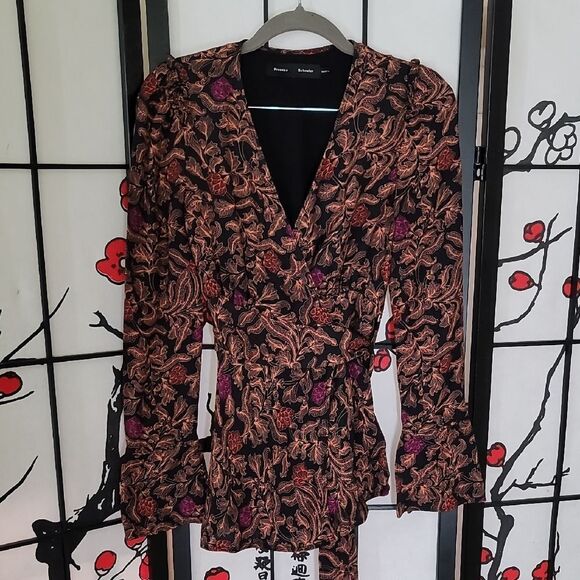 PROENZA SCHOULER PAISLEY PRINT GEORGETTE WRAP TOP - Picture 2 of 13